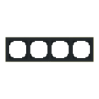 BUSCH-JAEGER - Abdeckrahmen mit Dekorring 4-fach schwarz matt/gold - Busch-art linear