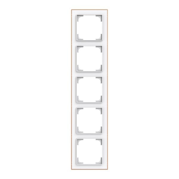 BUSCH-JAEGER - Abdeckrahmen mit Dekorring 5-fach studioweiß matt/roségold - Busch-art linear