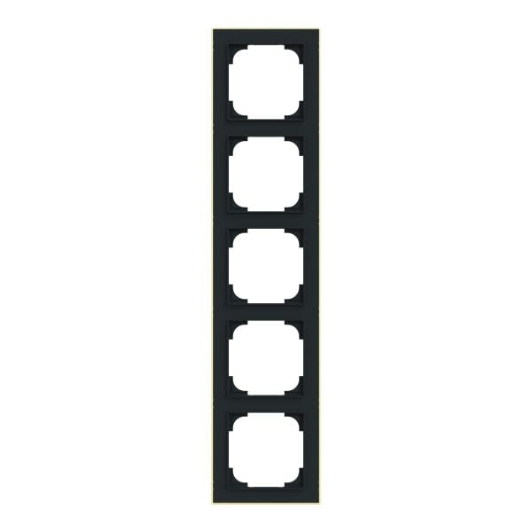 BUSCH-JAEGER - Abdeckrahmen mit Dekorring 5-fach schwarz matt/gold - Busch-art linear