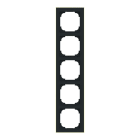 BUSCH-JAEGER - Abdeckrahmen mit Dekorring 5-fach schwarz matt/gold - Busch-art linear