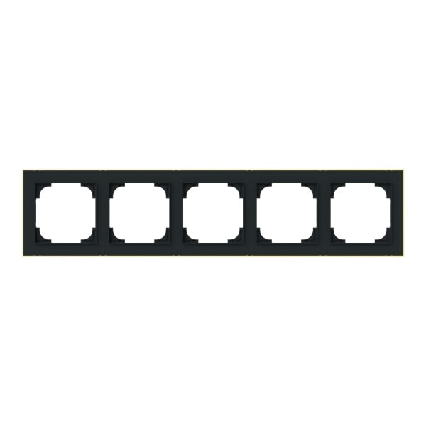 BUSCH-JAEGER - Abdeckrahmen mit Dekorring 5-fach schwarz matt/gold - Busch-art linear