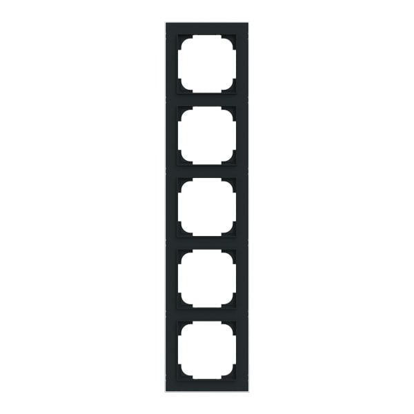 BUSCH-JAEGER - Abdeckrahmen mit Dekorring 5-fach schwarz matt/chrom - Busch-art linear