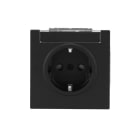 BUSCH-JAEGER - SCHUKO Steckdose Safety+ mit Beschriftungsfeld schwarz matt - art linear