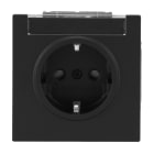 BUSCH-JAEGER - SCHUKO Steckdose Safety+ mit Beschriftungsfeld schwarz matt - art linear