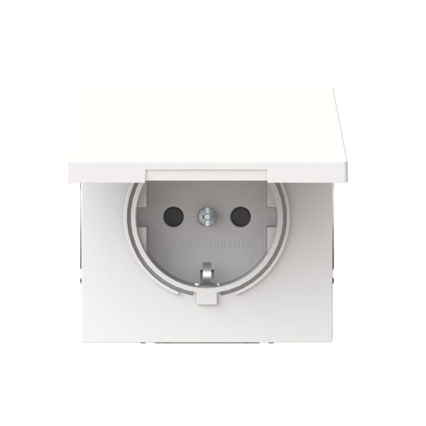 BUSCH-JAEGER - SCHUKO-Einsatz Safety+ mit Klappdeckel ohne Spreize studioweiß matt - art linear