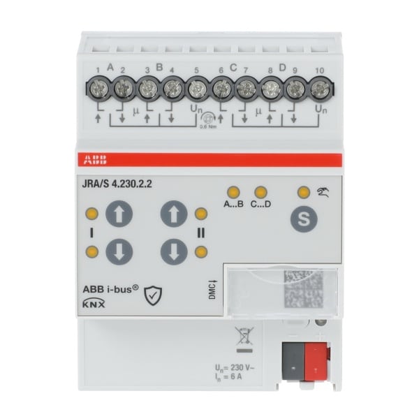 ABB - KNX Jalousie-/Rollladenaktor 4-fach mit manueller Bedienung
