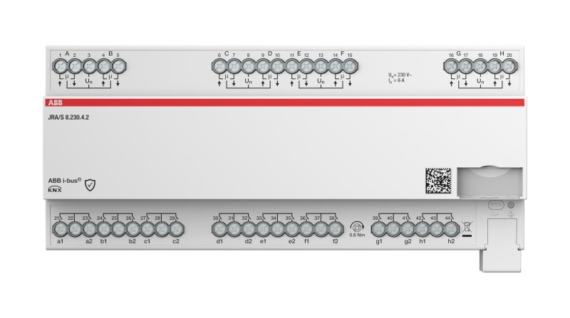 ABB - KNX Jalousie-/Rollladenaktor 8-fach mit Fahrzeitermittlung und Binäreingängen