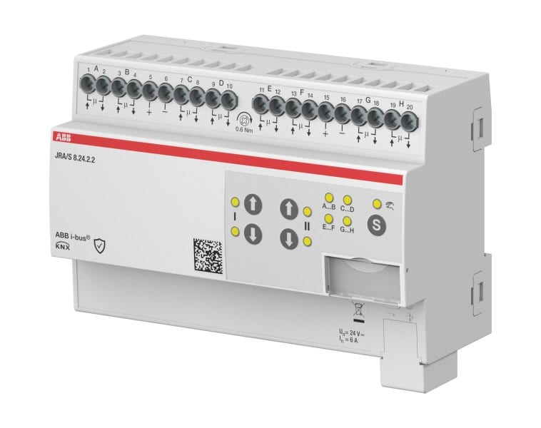ABB - KNX Jalousie-/Rollladenaktor 24V 8-fach mit manueller Bedienung