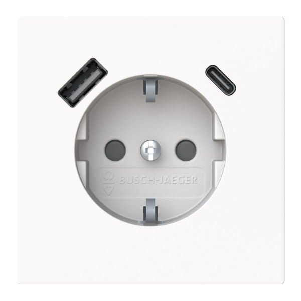 BUSCH-JAEGER - SCHUKO USB-Steckdosen-Einsatz Safety+ mit USB A/C studioweiß - art linear