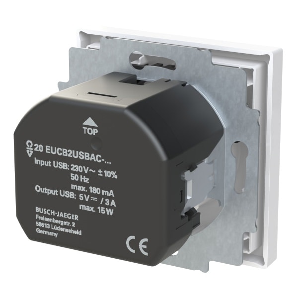 BUSCH-JAEGER - SCHUKO USB-Steckdosen-Einsatz Safety+ mit USB A/C studioweiß matt - art linear