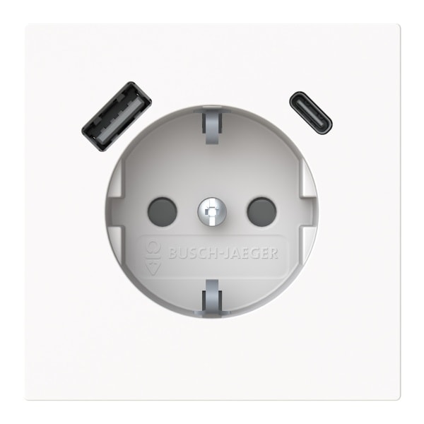 BUSCH-JAEGER - SCHUKO USB-Steckdosen-Einsatz Safety+ mit USB A/C studioweiß matt - art linear