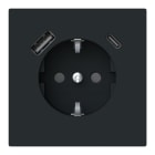 BUSCH-JAEGER - SCHUKO USB-Steckdosen-Einsatz Safety+ mit USB A/C schwarz matt - art linear