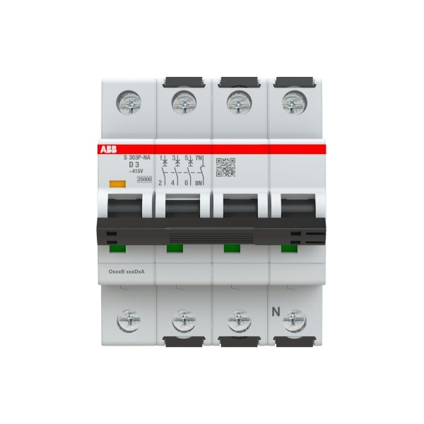 ABB - Sicherungsautomat 3+N-polig Charakteristik D Bemessungsstrom 3A 25kA