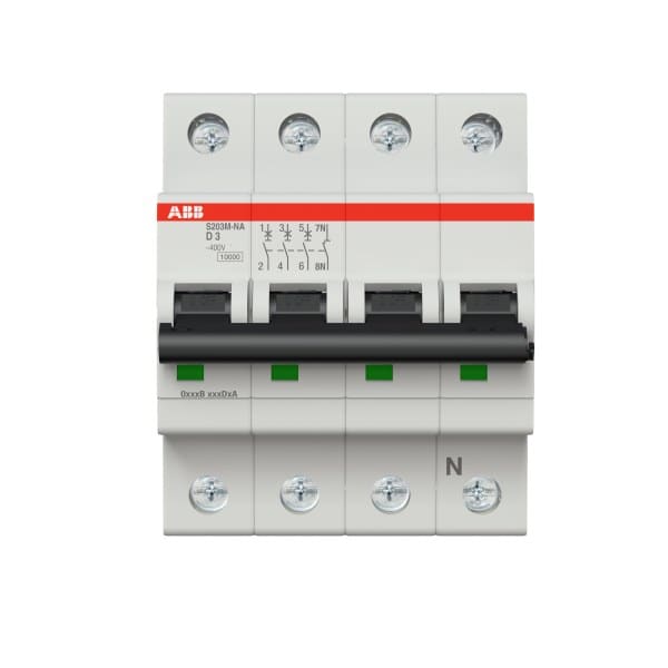 ABB - Leitungsschutzschalter 3+N-polig Charakteristik D Bemessungsstrom 3A 10kA