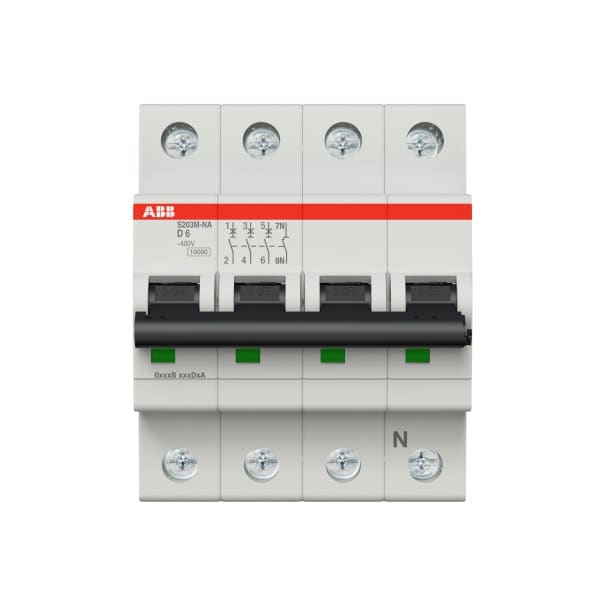 ABB - Leitungsschutzschalter 3+N-polig Charakteristik D Bemessungsstrom 6A 10kA
