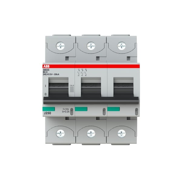 ABB - HLS-Sicherungsautomat 3-polig Charakteristik B Bemessungsstrom 0.5A 50kA/400VAC