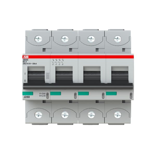 ABB - HLS-Sicherungsautomat 4-polig Charakteristik B Bemessungsstrom 2.5A 50kA/400VAC