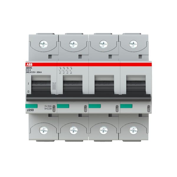 ABB - HLS-Sicherungsautomat 4-polig Charakteristik C Bemessungsstrom 2.5A 50kA/400VAC