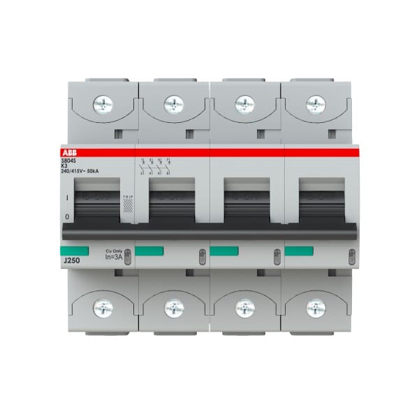 ABB - HLS-Sicherungsautomat 4-polig Charakteristik K Bemessungsstrom 3A 50kA/400VAC