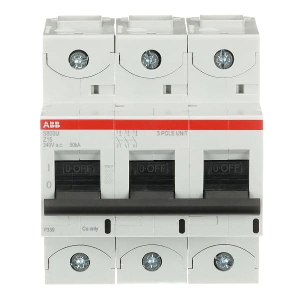 ABB - HLS-Sicherungsautomat 3-polig Char Z Bemessungsstrom 15A 50kA/240VAC nach UL489