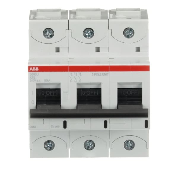 ABB - HLS-Sicherungsautomat 3-polig Char K Bemessungsstrom 15A 50kA/240VAC nach UL489