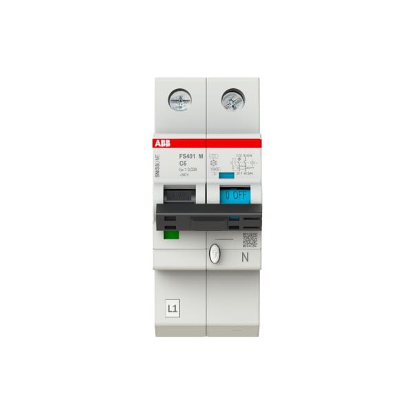 ABB - FI/LS-Schalter 1P+N 10kA C-Charak. 6A 30mA Typ A Smissline TP