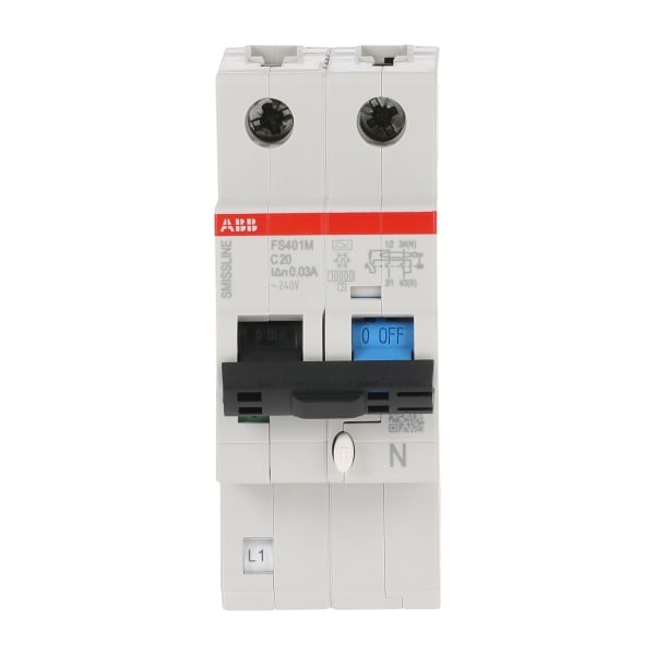 ABB - FI/LS-Schalter 1P+N 10kA C-Charak. 20A 30mA Typ A Smissline TP
