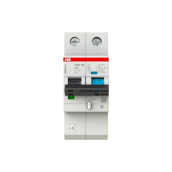 ABB - FI/LS-Schalter 1P+N 10kA C-Charak. -Charak. 25A 300mA Typ F Smissline TP