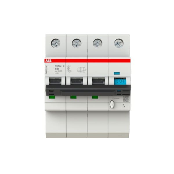 ABB - FI/LS-Schalter 3P+N 10kA B-Charak. 25A 30mA Typ A Smissline TP