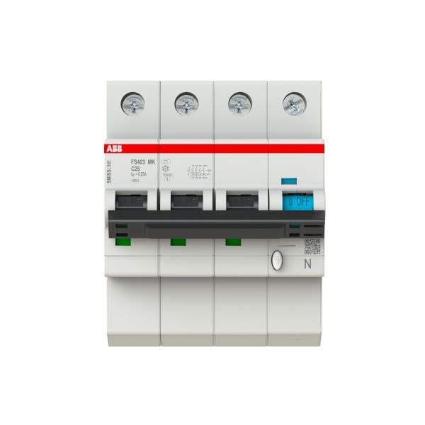ABB - FI/LS-Schalter 3P+N 10A C-Charak. 25A 30mA Typ F Smissline TP