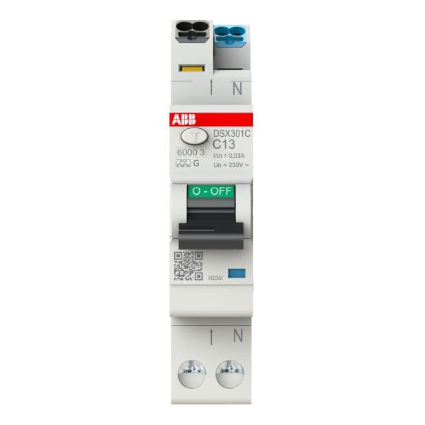 ABB - FlexLine FILS 1+N Typ AG kurzzeitverzögert Char C 13A 30mA 6kA Schmalbau 1TE