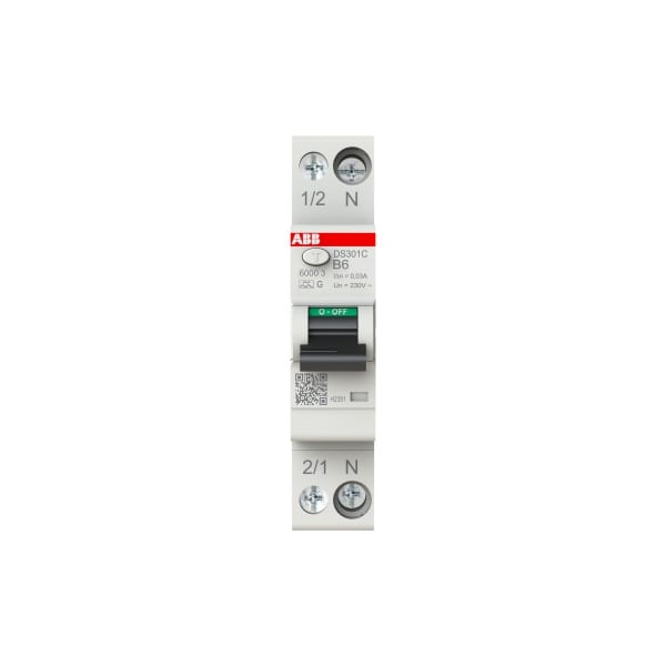 ABB - FI/LS Schmalbau Typ AG kurzzeitverzögert 1+N-polig Charakteristik B 6A 30mA 6kA
