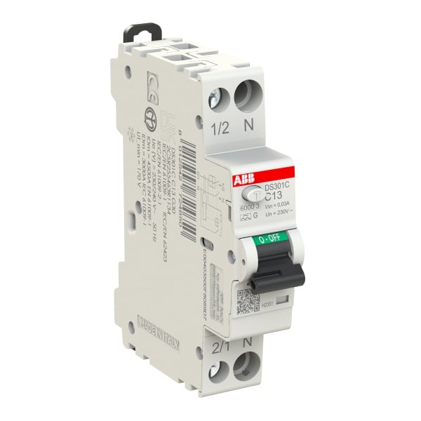 ABB - FI/LS Schmalbau Typ AG kurzzeitverzögert 1+Npolig Charakteristik C 13A 30mA 6kA