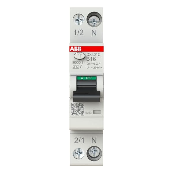 ABB - FI/LS Schmalbau Typ AG kurzzeitverzögert 1+Npolig Charakteristik B 16A 30mA 6kA