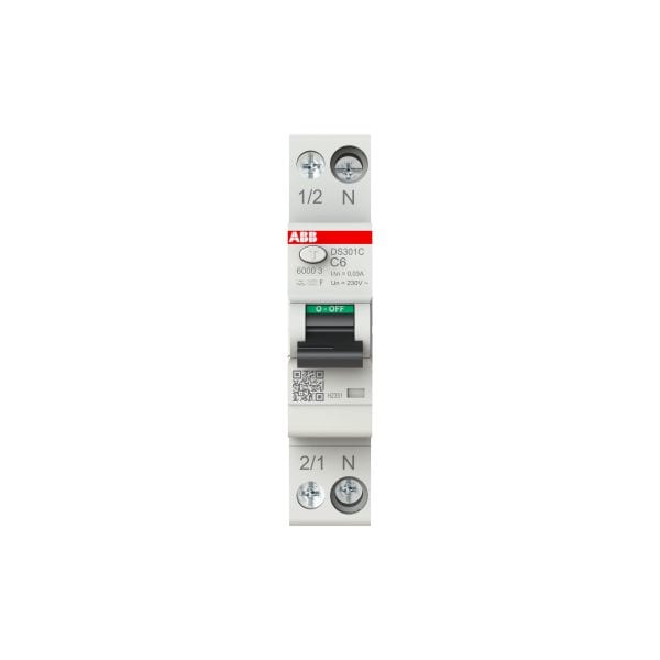 ABB - FI/LS Schmalbau Typ F mischfrequenzsensitiv 1+N-polig Char C 6A 30mA 6kA
