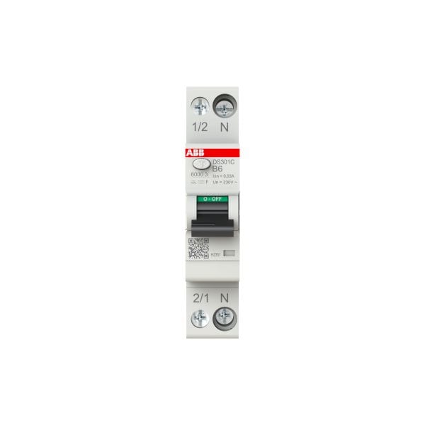 ABB - FI/LS Schmalbau Typ F mischfrequenzsensitiv 1+N-polig Char B 6A 30mA 6kA