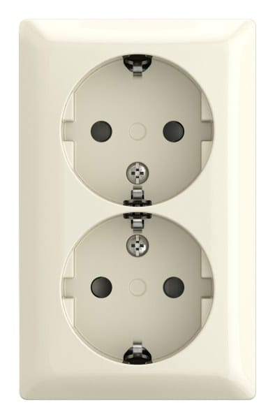 BUSCH-JAEGER - SCHUKO Doppelsteckdose Safety+ weiß - balance AP