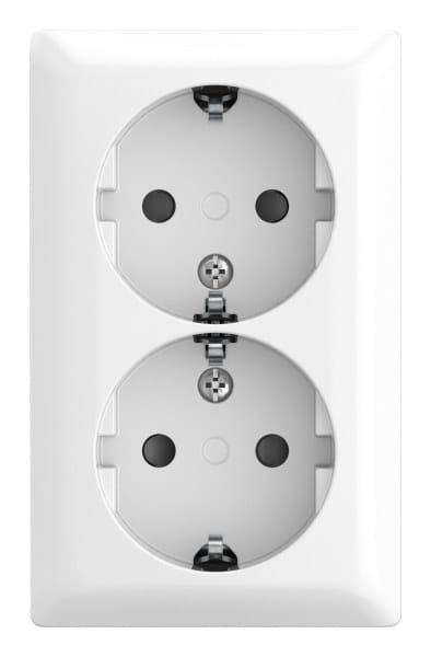 BUSCH-JAEGER - SCHUKO Doppelsteckdose Safety+ alpinweiß - balance AP