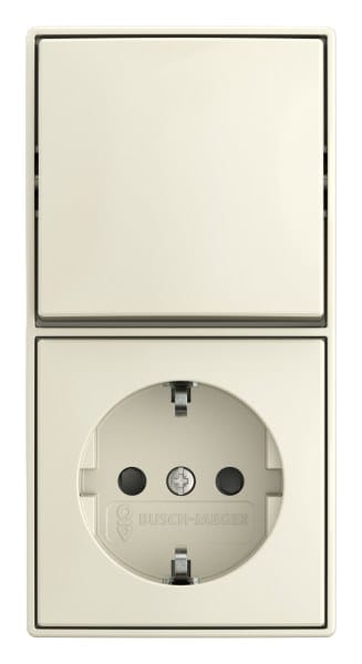 BUSCH-JAEGER - Kombination 1-fach Wippschalter mit Steckdose Safety+ weiß - balance AP