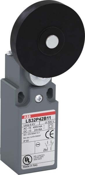 ABB - Standard-Positionssch. Kunststoff-Geh. grau IP65 Gummi-Rollenschwenkhebel D=45