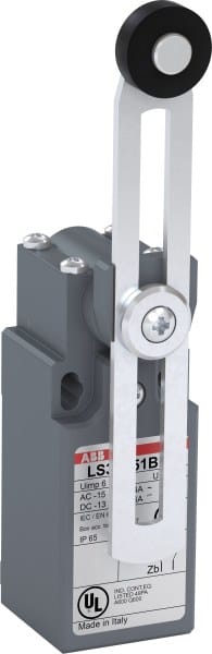 ABB - Standard-Positionsschalter Kunststoff-Gehäuse grau IP65 Verstellb. Polyam-Rollenschw.hebel D=18