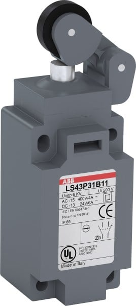 ABB - Standard-Positionssch. Kunststoff-Geh. grau IP65 Rollenhebel mit Polyamid-Rolle