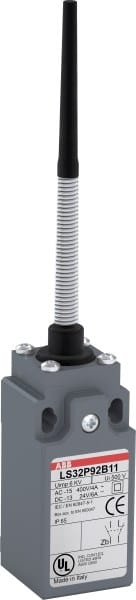 ABB - LS33P92B11 Standard-Positionsschalter Kunststoff-Gehäuse grau IP65 Federstab