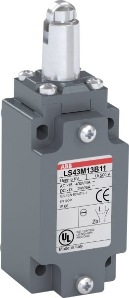 ABB - Standard-Positionssch. Metall-Geh. IP66 Rollendruckbolzen mit Edelstahl-Rolle