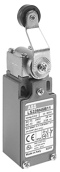 ABB - Standard-Positionsschalter Metall-Gehäuse IP66 Kunstst.-Rolle auf gebog. Schwenkhebel