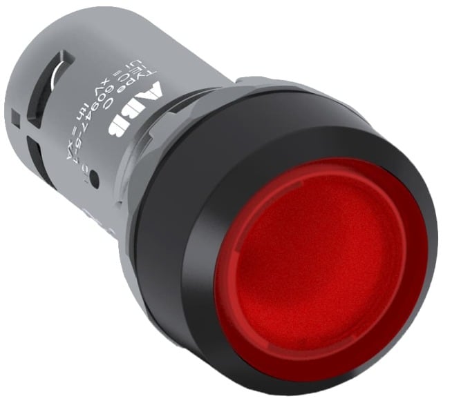 ABB - LED Leuchtdrucktaster rot Compact 1 Öffner flach tastend LED 24 VACDC