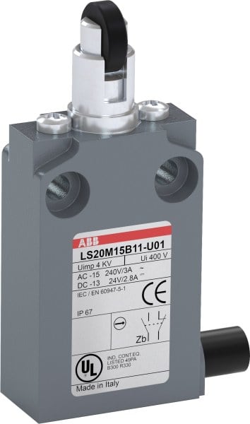 ABB - Positionsschalter Metall-Gehäuse IP67 Kunstst.-Rollendr.bolzen quer Polyac
