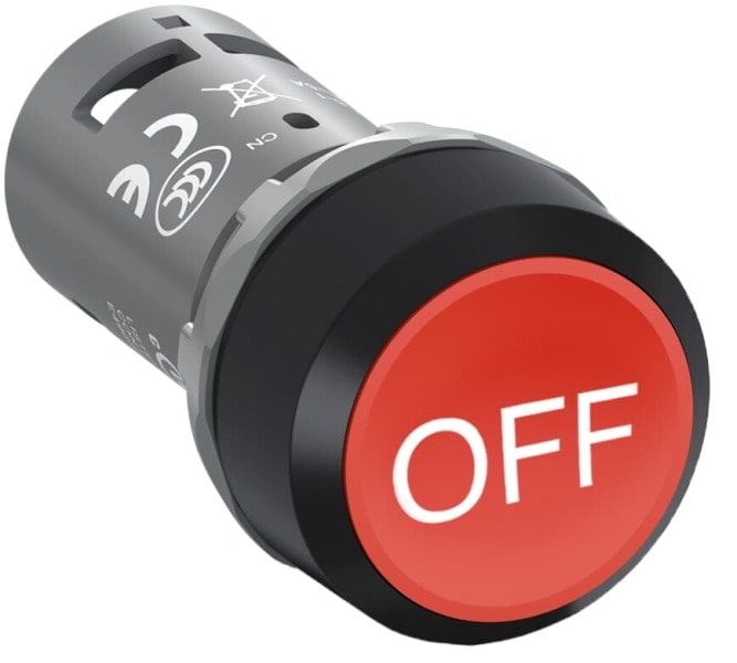 ABB - CP9-1034 Drucktaster, rot, -OFF- 1 Schließer + 1 Öffner