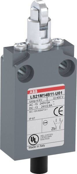 ABB - Positionsschalter Metall-Gehäuse IP67 Stahl-Rollendr.bolzen quer verzinkt