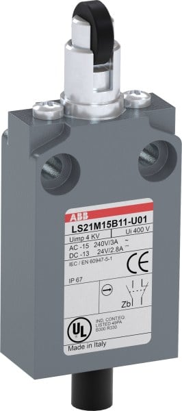 ABB - Positionsschalter Metall-Gehäuse IP67 Kunstst.-Rollendr.bolzen quer Polyac
